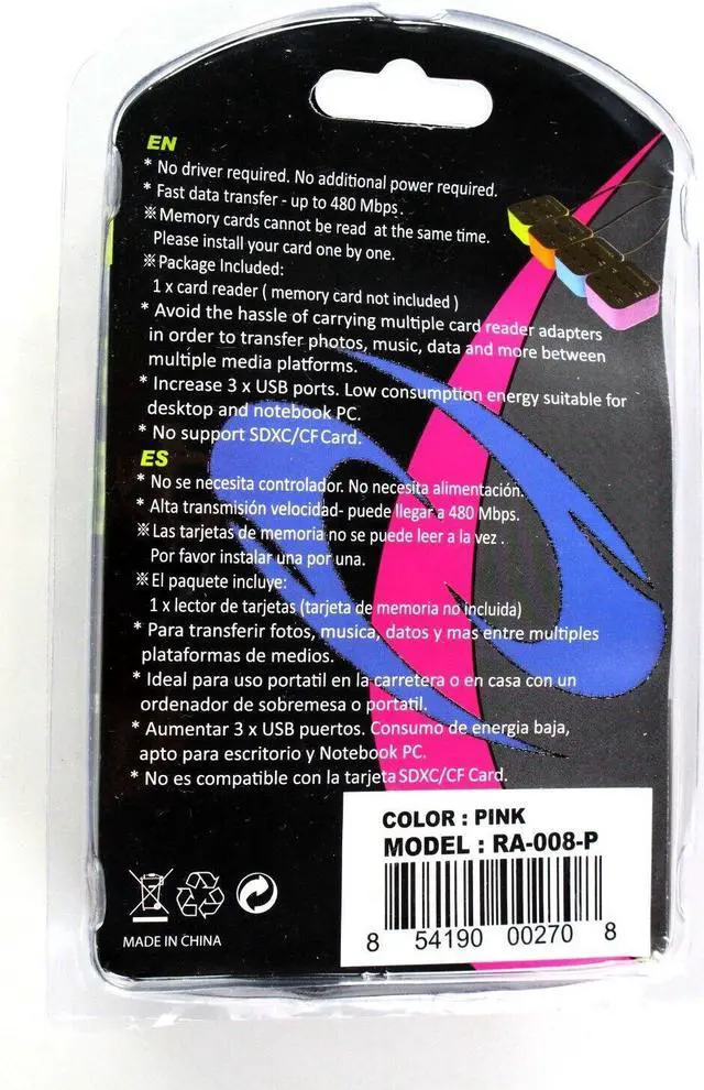 Alt view image 3 of 3 - Combo Hub 4-SLOT MULTI CARD READER WITH 3-PORT USB 2.0 HUB