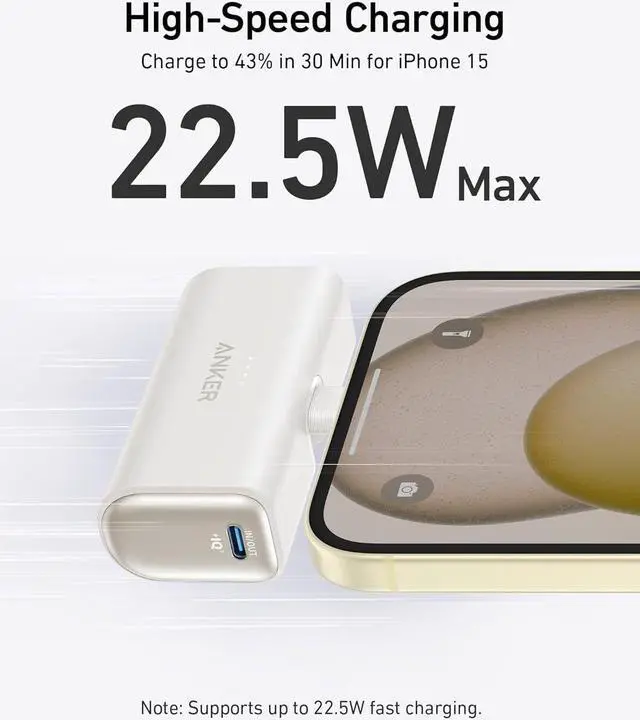 Alt view image 2 of 5 - Nano Power Bank 5000mAh Built-in Foldable USB-C Connector for iPhone 15