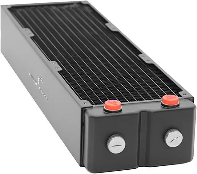 Alt view image 7 of 7 - 360mm - 64mm/2.52 inches Thick Computer Radiator, 12 Tubes Copper Water Cooling Cooler for CPU Heat Sink - Liquid Heat Exchanger Dual G1/4 Thread, Black
