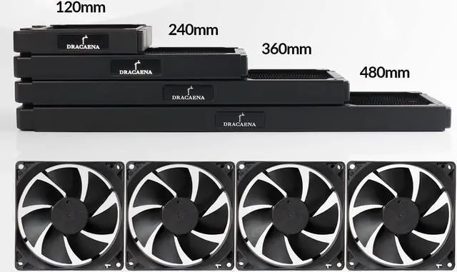 Alt view image 6 of 7 - 480mm 28mm Thick Computer Radiator Copper Water Cooling Cooler for CPU Heat Sink - Liquid Heat Exchanger Dual G1/4 Port