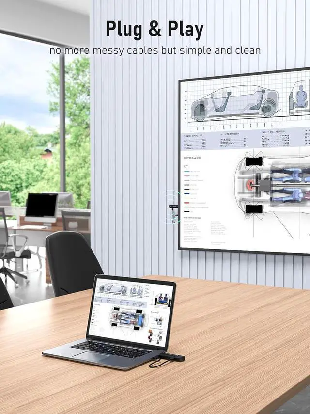 Alt view image 5 of 7 - Wireless HDMI Transmitter and Receiver Kit Support 1080P@60Hz HD Transmit up to 164FT, Wireless HDMI Extender Plug and Play, Streaming Video Audio for Laptop, DSLR, PC, Projector, HDTV