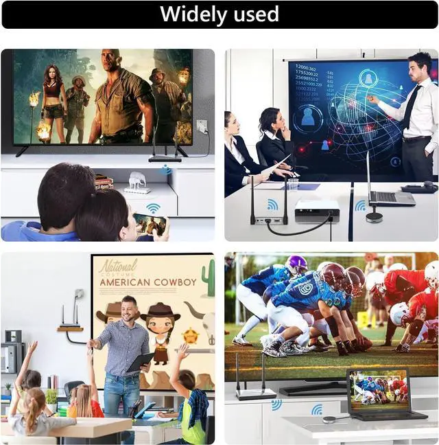 Alt view image 7 of 7 - Wireless HDMI Transmitter and Receiver, Wireless HDMI Extender Kit, HDMI Dongle Adapter Support 4K@30Hz,Support 2.4/5GHz for Streaming Video/Audio from Laptop, PC, Smartphone to HDTV/Projector