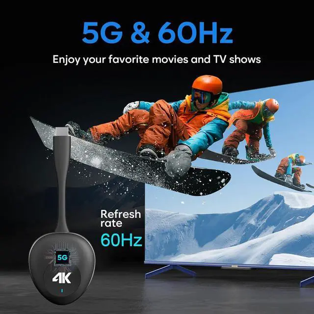 Alt view image 4 of 6 - 4k Wireless HDMI Transmitter and Receiver, Wireless HDMI 4k Extender Kit, HDMI Dongle Adapter Support 4K@30Hz,Support 2.4/5GHz for Streaming Video/Audio from Laptop, PC to HDTV/Projector