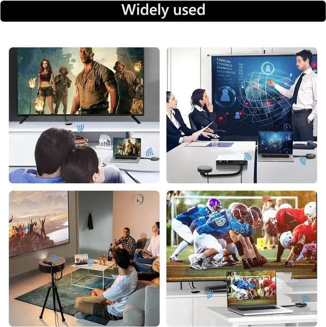 Alt view image 6 of 6 - 4k Wireless HDMI Transmitter and Receiver, Wireless HDMI 4k Extender Kit, HDMI Dongle Adapter Support 4K@30Hz,Support 2.4/5GHz for Streaming Video/Audio from Laptop, PC to HDTV/Projector