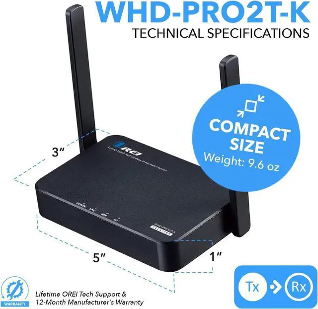 Alt view image 3 of 7 - Wireless 2x1 1080P HDMI Transmitter and Receiver Dongle Kit up to 100ft - Perfect for Transmission from Laptop, PC, Presentation, Switching, Power Point