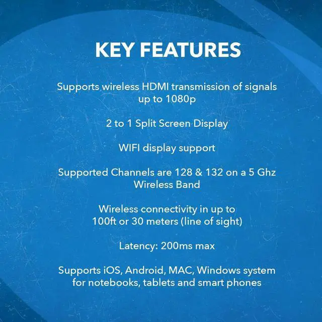 Alt view image 4 of 7 - Wireless 2x1 1080P HDMI Transmitter and Receiver Dongle Kit up to 100ft - Perfect for Transmission from Laptop, PC, Presentation, Switching, Power Point