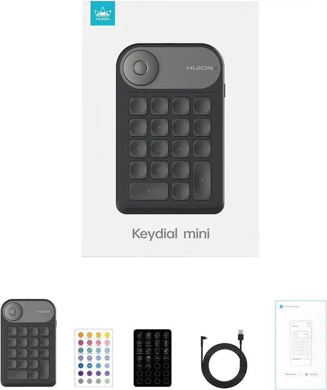 Alt view image 2 of 7 - Keydial Mini Bluetooth Programmable Keypad with Dial 5 Keys Anti-ghosting 18 Customized Keys, Wireless Shortcut Keyboard for Drawing Tablet, PC, MacBook, Surface Pro, Laptops