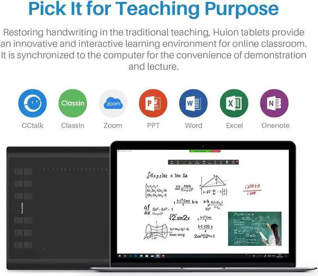 Alt view image 6 of 7 - H1060P Graphics Drawing Tablet with 8192 Pressure Sensitivity Battery-Free Stylus and 12 Customized Hot Keys, 10 x 6.25 inches Digital Art Tablet for Mac, Windows PC and Android