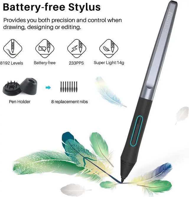 Alt view image 7 of 7 - H1060P Graphics Drawing Tablet with 8192 Pressure Sensitivity Battery-Free Stylus and 12 Customized Hot Keys, 10 x 6.25 inches Digital Art Tablet for Mac, Windows PC and Android