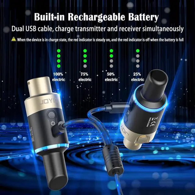 Alt view image 3 of 5 - 5.8GHz Wireless Microphone System XLR Mic Adapter 4 Channels Dynamic Wireless Transmitter and Receiver for Audio Mixer, PA System and DSLR Camera (MW-1)