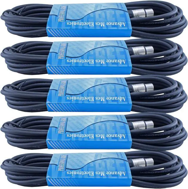Alt view image 2 of 2 - 5PACK 25 ft foot XLR male to female MIC microphone extension cables audio cords