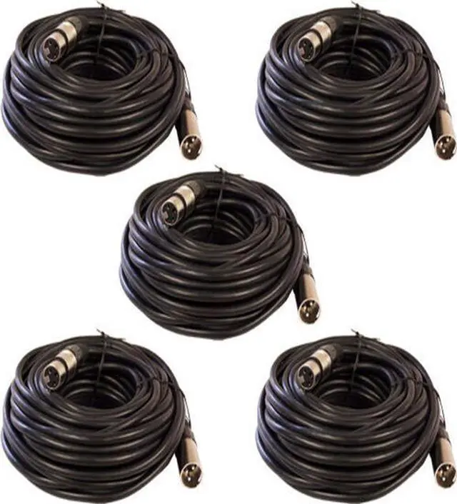 Main image of 5 Pack Lot 3Pin XLR Male to Female Microphone Mic mike extension Cable 25ft foot