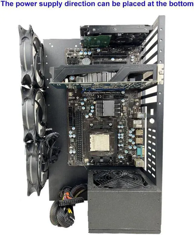 Alt view image 4 of 7 - Open Air Graphics Card Bracket 4 GPU Computer Chassis Mining Rig Frame Cas