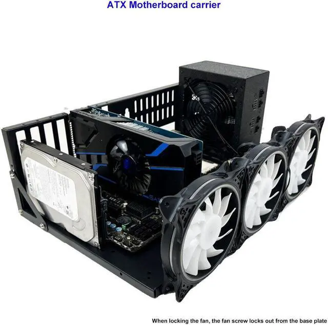 Alt view image 3 of 7 - Open Air Graphics Card Bracket 4 GPU Computer Chassis Mining Rig Frame Cas