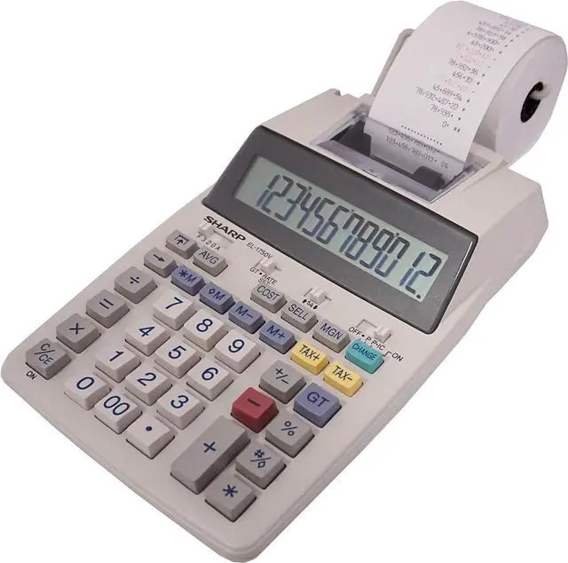 Alt view image 3 of 6 - Sharp EL-1750V Two-Color Printing Calculator 2 Lines/Sec 3" Black/Red
