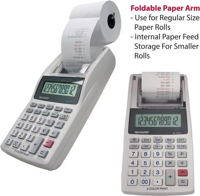 School Supplies Bulk Sharp EL-1611V Printing Calculator 12-Digit