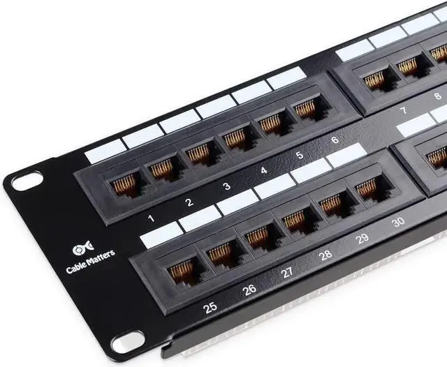 Alt view image 4 of 7 - Cable Matters UL Listed Rackmount or Wall Mount 2U 48 Port Network Patch Panel (19-inch Cat6 Patch Panel / RJ45 Patch Panel) for Gigabit Network Switch, 110 or Krone Impact Tools Compatible