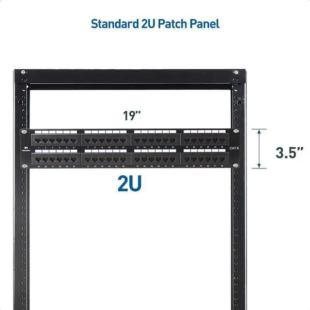 Alt view image 7 of 7 - Cable Matters UL Listed Rackmount or Wall Mount 2U 48 Port Network Patch Panel (19-inch Cat6 Patch Panel / RJ45 Patch Panel) for Gigabit Network Switch, 110 or Krone Impact Tools Compatible