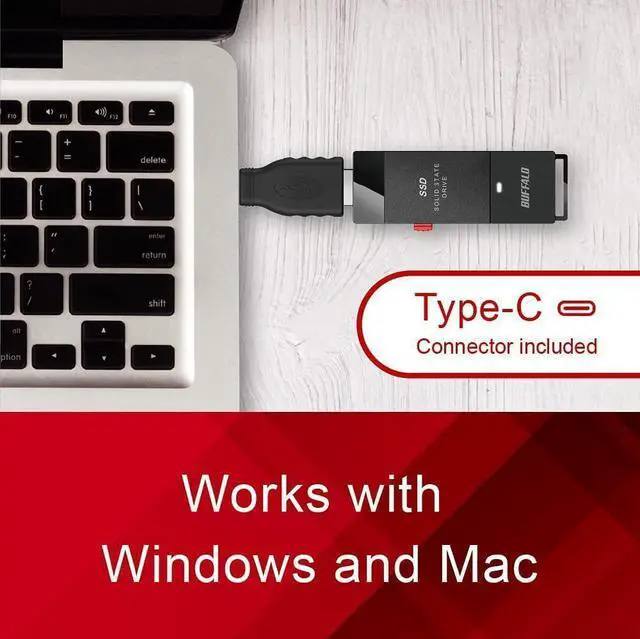 Alt view image 2 of 7 - External SSD 1TB - Up to 600MB/s - USB-C - USB-A - USB 3.2 Gen 2 (Compatible with PS4 / PS5 / Windows/Mac) - External Solid State Drive Stick - SSD-PUT1.0U3B