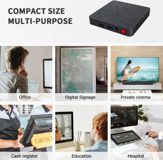 Alt view image 4 of 6 - Beelink T4 Pro Mini PC, Celeron N3350 up to 2.4GHz Mini Computer, Mini Desktop Computer 4GB DDR +64GB, Small Computer PC Supports Dual HDMI, 4 USB 3.0, 2.4G+5.8G WiFi, BT4.0