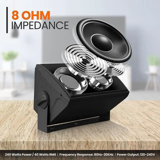 Alt view image 7 of 7 - Pyle Waterproof Wall Mount Speaker System - 5.25 Inch Active + Passive Pair Wireless Bluetooth Compatible Indoor/Outdoor Stereo Sound Set with AUX IN - Pyle PDWR52BTBK (Black)