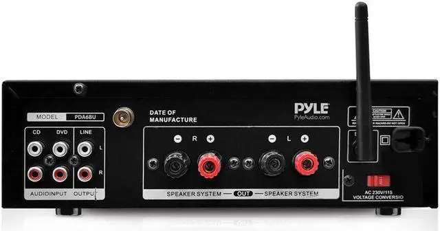 Alt view image 5 of 5 - Pyle PDA6BU.5 Bluetooth Stereo Amplifier Receiver, FM Radio/USB/SD memory