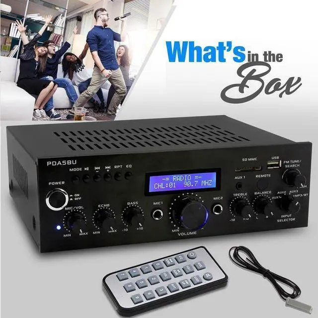 Main image of Pyle PDA5BU 200W Bluetooth Stereo Mini Amplifier with FM Radio, MP3/USB/SD/AUX
