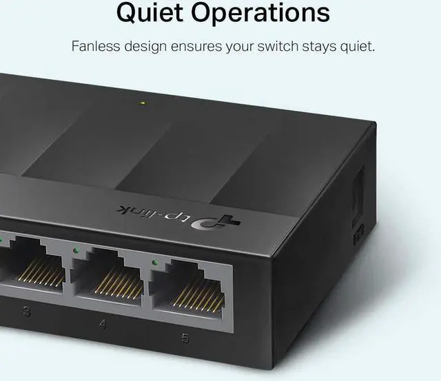 Alt view image 6 of 7 - TP-Link Litewave 5 Port Gigabit Ethernet Switch | Desktop Ethernet Splitter | Plastic Case | Unshielded Network Switch | Plug & Play | Fanless Quiet | Unmanaged (LS1005G)