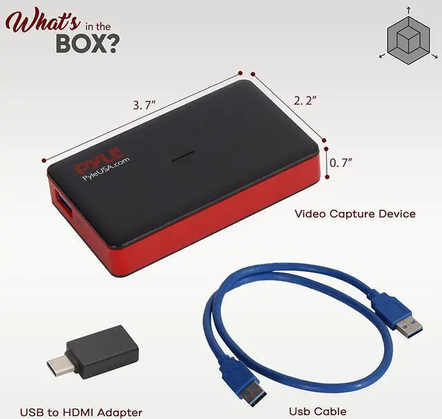 Alt view image 2 of 7 - Pyle Capture Card Video Recording System - AV Game Live Streaming, Full HD 1080P Digital Media File Creation System w/ HDMI, Audio for USB, SD, PC, DVD, PS4, PS3, Xbox One, Xbox 360, Wii PHDRCB48.5