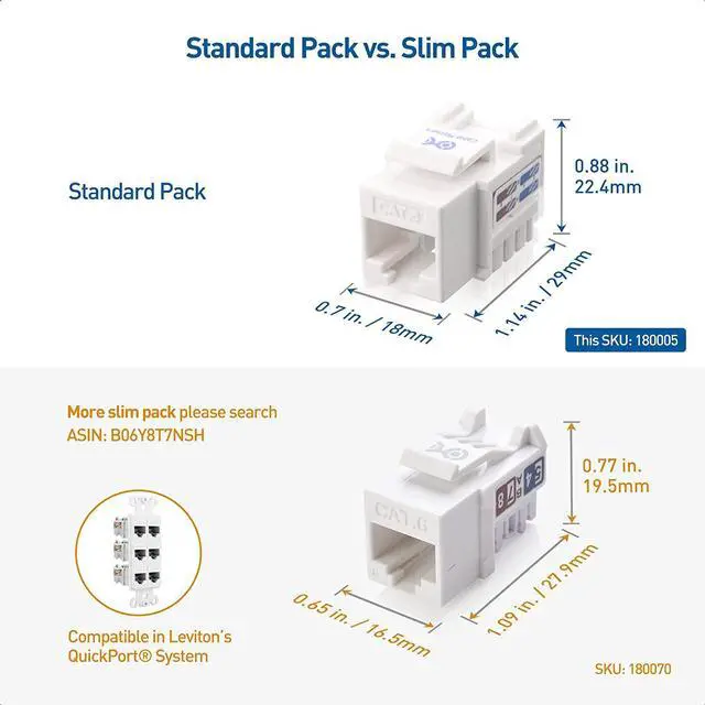 Alt view image 3 of 7 - Cable Matters UL Listed 50-Pack RJ45 Keystone Jack in White with Keystone Punch-Down Stand