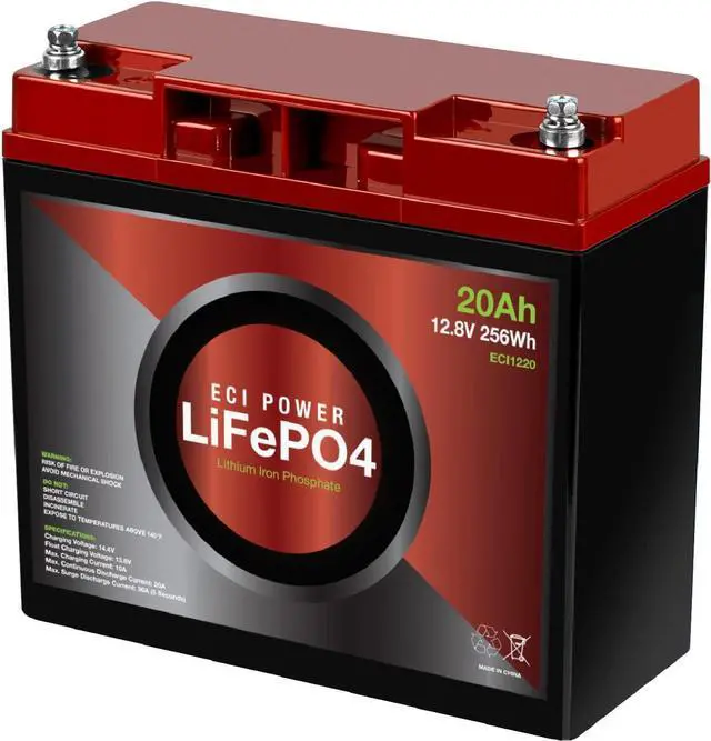 Main image of Power 12V 20Ah Lithium LiFePO4 Deep Cycle Rechargeable Battery | 2000-5000 Life Cycles & 10-Year Lifetime | Built-in BMS | Perfect for RV, Solar, Marine, Overland, Off-Grid Applications