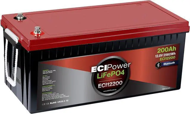 Main image of 12V 200Ah Lithium LiFePO4 Deep Cycle Rechargeable Battery | 2000-5000 Life Cycles & 10-Year Lifetime | Built-in BMS | Perfect for RV, Solar, Marine, Overland, Off-Grid Applications