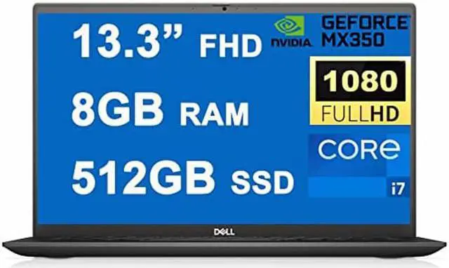 Main image of Dell Vostro 5000 5301 13 Lightweight Laptop 13.3" Full HD (300Nits) 11th Gen Intel Quad-Core i7-1165G7 8GB RAM 512GB SSD GeForce MX350 2GB Graphic Fingerprint Backlit Keyboard USB-C HDMI Win10 Dune