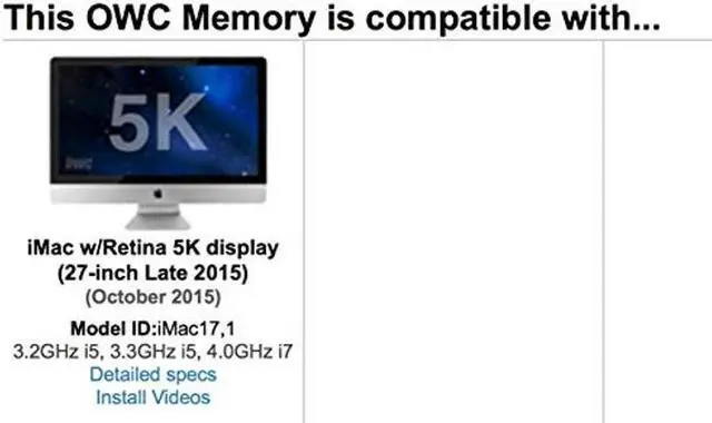 Alt view image 4 of 5 - OWC 32GB (4 x 8GB) PC14900 DDR3 1866MHz SO-DIMMs Memory Compatible with 2015 (Late) iMac 27" w/Retina 5K Models and Compatible PCs (OWC1867DDR3S32S)
