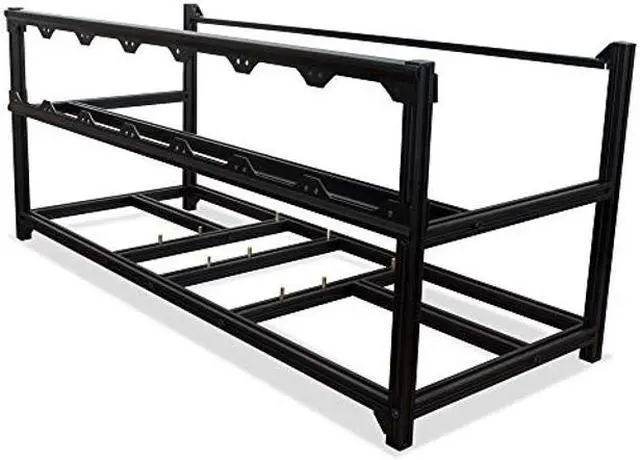 Alt view image 5 of 5 - Kingwin Miner Rig Case Aluminum W/6 or 8 GPU Mining Stackable Frame Expert Crypto Mining Rack for Ethereum Classic, Flux, Ergo, Neoxa, Ravencoin-Improve GPU Air Flow Cryptocurrency, Test Bench PC Case