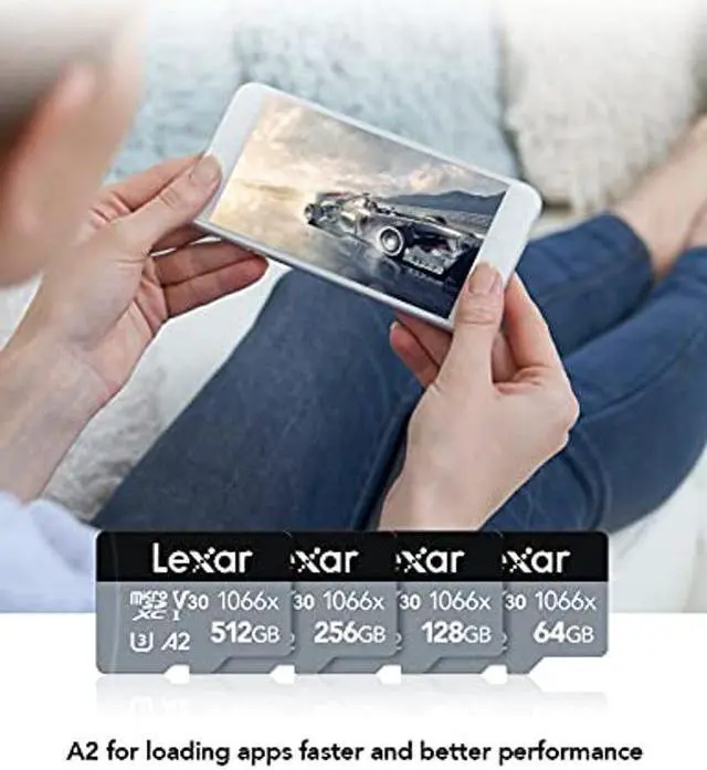 Alt view image 4 of 5 - Lexar Professional 1066x 512GB microSDXC UHS-I Card w/ SD Adapter, C10, U3, V30, A2, Full HD, 4K UHD, Up to 160MB/s Read, for Action Cameras, Drones, High-End Smartphones, Tablets (LMS1066512G-BNANU)