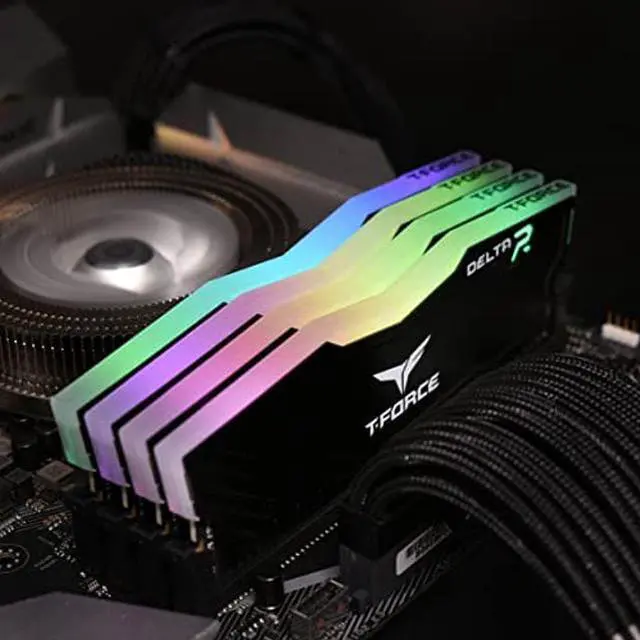 Alt view image 2 of 5 - TEAMGROUP T-Force Delta RGB DDR4 32GB (2x16GB) 3200MHz (PC4-25600) CL16 Desktop Memory Module Ram TF3D432G3200HC16FDC01 - Black
