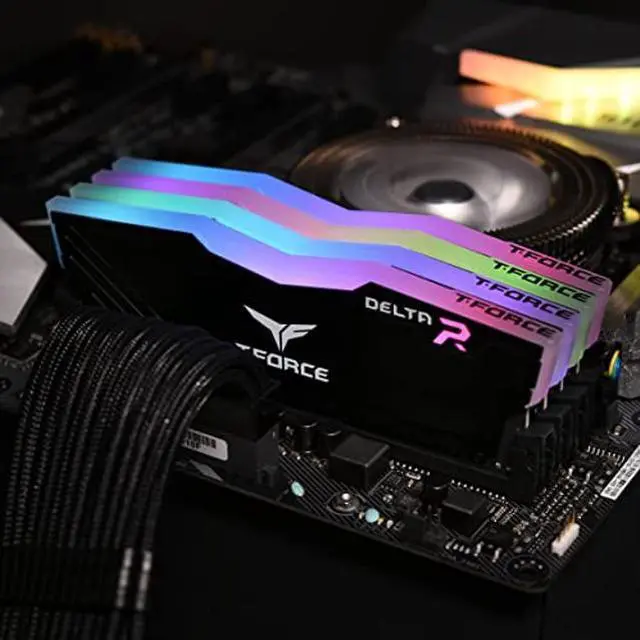 Alt view image 3 of 5 - TEAMGROUP T-Force Delta RGB DDR4 32GB (2x16GB) 3200MHz (PC4-25600) CL16 Desktop Memory Module Ram TF3D432G3200HC16FDC01 - Black