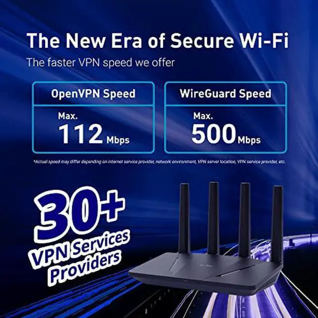 Alt view image 5 of 5 - GL.iNet GL-AX1800(Flint) WiFi 6 Router -Dual Band Gigabit Wireless Internet Router | 5 x 1G Ethernet Ports | Up to 120 Devices | Amazing OpenVpn&WireGuard Speed | WPA3 Security | MU-MIMO | 802.11ax