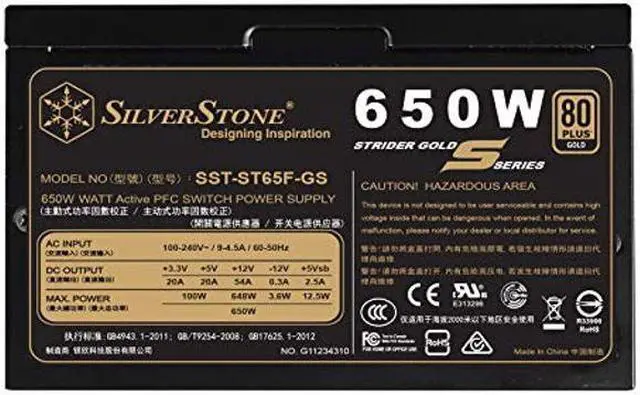 Main image of SilverStone Technology 650W Computer Power Supply PSU Fully Modular with 80 Plus Gold & 140mm Design Power Supply (SST-ST65F-GS)