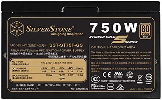 Main image of SilverStone Technology 750W Computer Power Supply PSU Fully Modular with 80 Plus Gold & 140mm Design Power Supply (SST-ST75F-GS-V3)