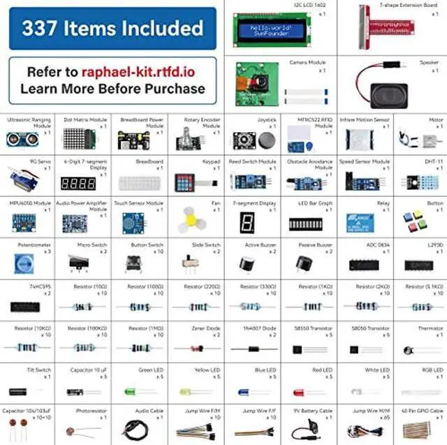 Alt view image 3 of 5 - SunFounder Raspberry Pi Ultimate Starter Kit for Raspberry Pi 4B 3B+ 400 with Raspberry Pi Smart Video Robot Car Kit