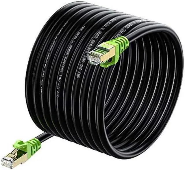 Main image of Outdoor Cat 7 Ethernet Cable 350ft, 26AWG Heavy-Duty Cat7 Networking Cord Patch Cable RJ45 Transmission Speed 10GbpsTransmission Bandwidth 600Mhz LAN Wire Cable SFTP Waterproof Direct Burial