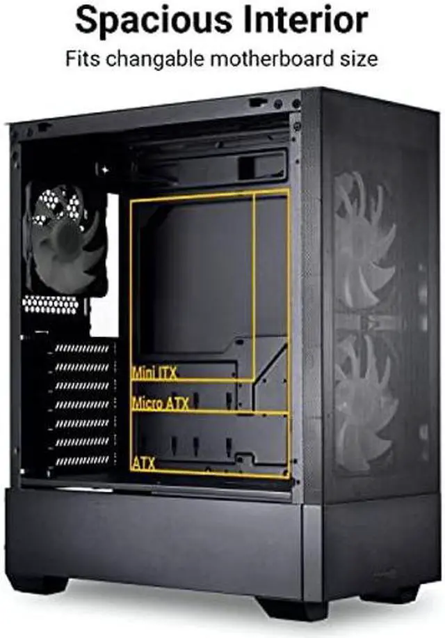 Alt view image 5 of 5 - LIAN LI High Airflow ATX PC Case, RGB Gaming Computer Case, Mesh Front Panel Mid-Tower Chassis w/ 3 ARGB PWM Fans Pre-Installed, USB Type-C Port, Tempered Glass Side Panel (LANCOOL 205 MESH C, Black)