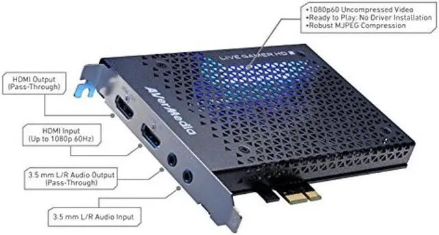 Alt view image 2 of 5 - AVerMedia Live Gamer HD 2-PCIe Internal Game Capture Card, Record and Stream in 1080p 60 with Multi-Card Support, Low-Latency Pass-Through on Xbox series x/s, PS5, Nintendo Switch, Windows 10 (GC570)