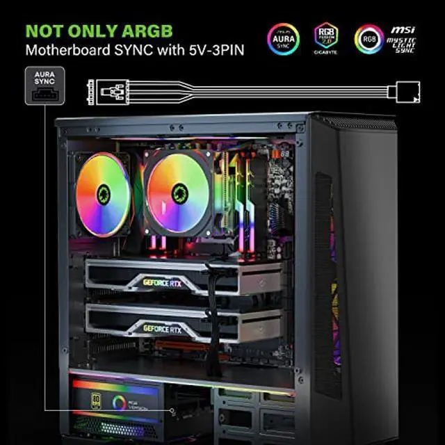 Alt view image 4 of 5 - GAMEMAX 850W Power Supply, Fully Modular, 80 Plus Gold, ARGB SYNC with Motherboard, RGB-850 Pro