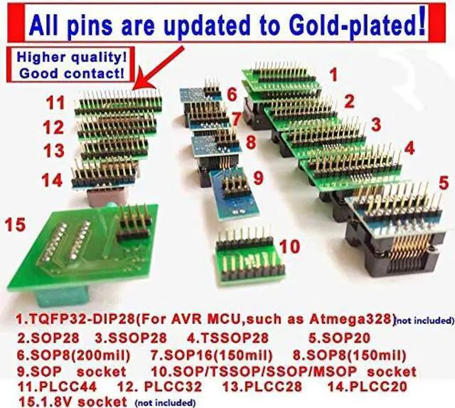 Alt view image 3 of 5 - SETCTOP xgecu TL866II Plus Upgraded Xgecu T48 Programmer 19 Adapter Socket IC tl866 3G nand nor Flash 24 93 25 mcu Bios EPROM AVR chip eprom Programmer