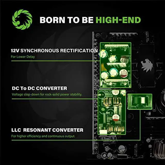 Alt view image 3 of 5 - GAMEMAX 1050W ATX 3.0 & PCIE 5.0 Power Supply, 80+ Gold Certified, Addressable RGB with 5V Motherboard Sync, Fully Modular ATX Gaming Power Supply, 10 Year Warranty, RGB-1050