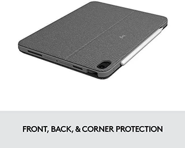 Alt view image 3 of 5 - Logitech Combo Touch iPad Air (4th, 5th gen - 2020, 2022) Keyboard Case - Detachable Backlit Keyboard with Kickstand, Trackpad, Smart Connector - Oxford Gray; USA Layout