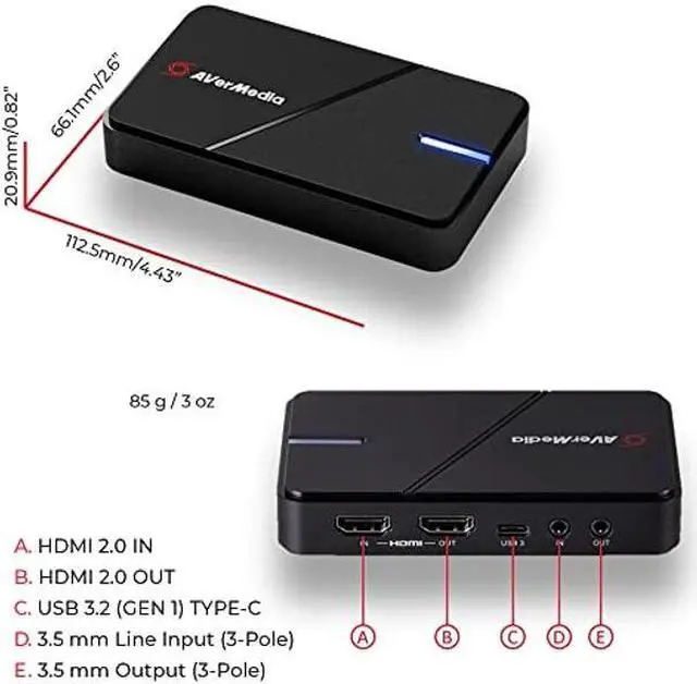 Alt view image 2 of 5 - AVerMedia GC551G2 Live Gamer Extreme 3 - 4K Capture Card with VRR Support and HDR Pass-Through for PS5, Xbox Series X/S, Gaming, Streaming, and Content Creation - TAA/NDAA Compliant